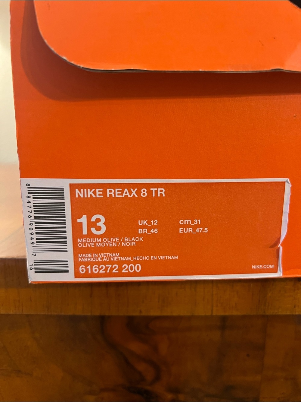 Nike Reax 8 TR Medium Olive Black Men’s Size 13 - Picture 8 of 9